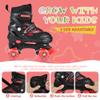 G MGY OLED Roller Skates for Boys, 4 Size Adjustable Roller Skates with All Wheels Light up, Fun Illuminating Rollers Skates Suitable for Growing ChildrenBlack Red (Big Kids 1-4) view 2