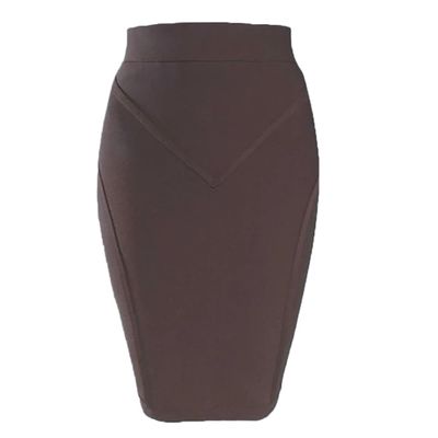 LIXINGHEITANG Skirts Summer Women Skirt Office Ladies Clothes s3 Brown L