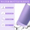 Linkidea Water Bottle Boot Compatible with YETI Rambler Tumbler 20oz/30oz, Travel Mug 20oz/30oz, Straw Cup 26oz, Silicone Bottle Bottom Bumper Protector (Violet / 2 Pack) view 4