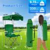 Zorpupoa Camping Chairs with Canopy Shade, Heavy Duty Sun Protection Lounge Chair with Cup Holder, Beach Lounge Chair, Folding Camp Chair for Outdoor Sports, Support 330 LBS, Green view 2
