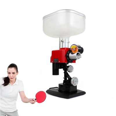 Ping Pong Ball Machine, Automatic Table Tennis Trainer with Ball Recycling Net, Powerful Brushless Motor and 8 Spin Modes Adjustable, Intelligent Design and Easy to Install, for School Practicing