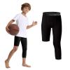 OEBLD Single Leg 3/4 Compression Tights, Unisex Sports Compression Pants, One Leg Basketball Leg Sleeves view 1