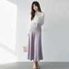 Women Solid Satin Skirts Waist Office Lady Elegant A-Line Casual Mermaid s2 Green8 S view 3