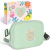 COSHAYSOO Green Belt Bag Crossbody Initial Fanny Waist Pack Small for Teenage Girls Women Traveling Must Have Cross Body Purse Preppy Monogrammed Birthday Christmas Gift Girly Stuff Letter S view 1