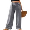 Feiersi Womens Casual Wide Leg Pants High Waisted Button Down Straight Long Trousers Palazzo Pants(Light Gray,X-Large) view 1