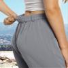 Feiersi Womens Casual Wide Leg Pants High Waisted Button Down Straight Long Trousers Palazzo Pants(Light Gray,X-Large) view 3