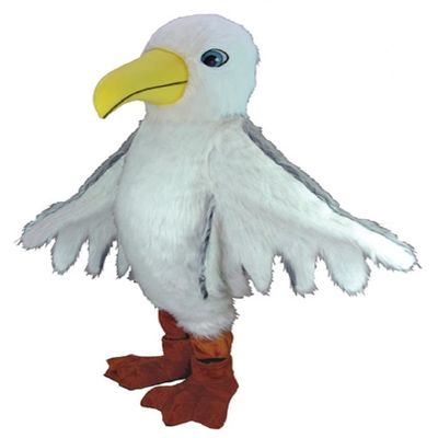 Eamior White Seagull Mascot Costume Adult Size for Men & Women with Built-in Fan Inside the Head