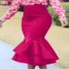 Bohemian Party Skirt Women Ruffled Skirts Summer Waist Casual Solid Color Loose Stylish Bottoms s3 XL view 2