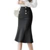 Long Skirts Oversized Korean Festival Waist Black Skirt Women Clothes Steetwear Button Party Red s2 Black S