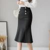 Long Skirts Oversized Korean Festival Waist Black Skirt Women Clothes Steetwear Button Party Red s2 Black S view 3