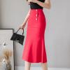 Long Skirts Oversized Korean Festival Waist Black Skirt Women Clothes Steetwear Button Party Red s2 Black S view 4
