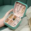LIUPFRDJK Portable jewelry box, travel storage, jewelry box, storage box, (Spot) 10*10*5cm, Blue view 2