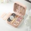 LIUPFRDJK Portable jewelry box, travel storage, jewelry box, storage box, (Spot) 10*10*5cm, Blue view 3