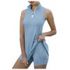 NineFit Basics Women's Tennis Dress with Shorts Active Exercise Workout Sports Athletic Dresses for Women Women S (Light Blue, XXL), XX-Large view 1