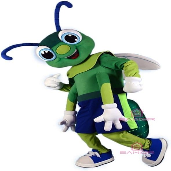 Eamior Green Firefly Mascot Cosume Adult Size for Men & Women with Built-in Fan Inside the Head