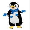 Cute Penguin Mascot Costume with Blue Scarf Adult Size for Men & Women with Built-in Fan Inside the Head view 1