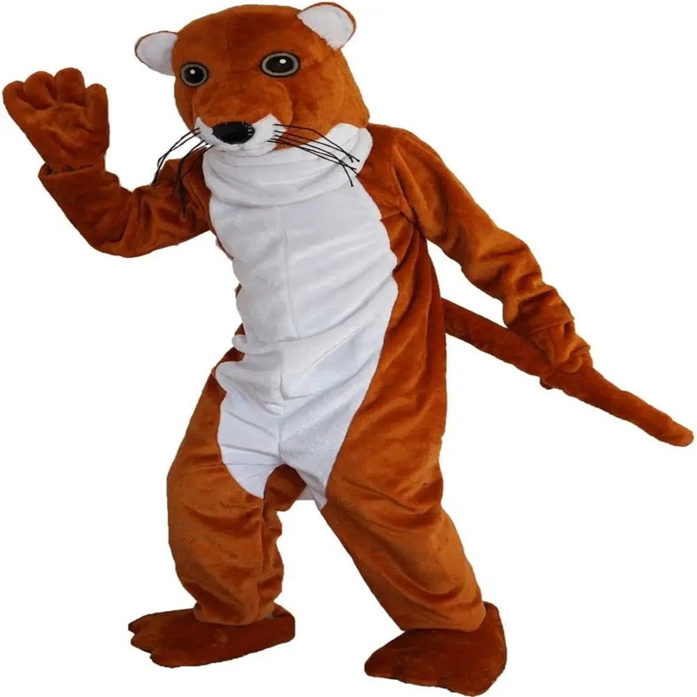 Brown Weasel Stoat Mascot Costume Adult Size for Men & Women with Built-in Fan Inside the Head