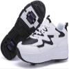 kydjfkd Children's Shoes with Wheels, Skateboard Shoes with Wheels, Sports Shoes, Skateboard, Outdoor Gymnastics Trainers, Roller Skates for Girls Boys-B||43 view 1