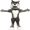 Grey Bulldog Mascot Costume Adult Size for Men & Women with Built-in Fan Inside the Head view 1