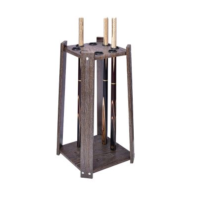 BABYCE Home Pool Stick Holder Display Pool Cue Rack Floor Stand - Wood Cue Rack Holds 8 Cues, Compact Snooker Accessories for Schools Clubs, Retro Fashion, Fix Screw, Billiard Stick Stand