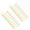 PATIKIL 1# Small Fishing Hooks with 36cm Line, 20Pcs 0.3x0.14 Inch Double Hook Rigs Fishing Hook on Nylon Line for Freshwater, Gold Tone view 1