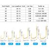 PATIKIL 1# Small Fishing Hooks with 36cm Line, 20Pcs 0.3x0.14 Inch Double Hook Rigs Fishing Hook on Nylon Line for Freshwater, Gold Tone view 2