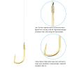 PATIKIL 1# Small Fishing Hooks with 36cm Line, 20Pcs 0.3x0.14 Inch Double Hook Rigs Fishing Hook on Nylon Line for Freshwater, Gold Tone view 4