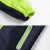 IjnUhb Kids Rain Jacket Waterproof Raincoat with Removable Hood for Boys Girls Green+Black Patchwork 2/3 view 2