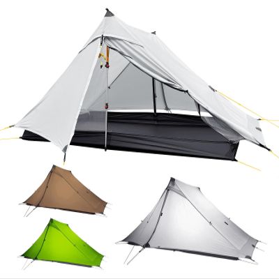 3F UL Gear LanShan pro Tent, 1 Person / 2 Person Outdoor Ultralight Camping Tent, 3-Season or 4-Season Professional Backpacking Ten, for Camping, Hiking, Trekking (Gray-2 Person, 4 Season)