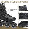 Professional Inline Skates for Men Women, Fitness Roller Skates Blades Adult Male Female, Comfortable Breathable Speed Racing Skates with Washable Lining, Beginner Unisex, Black view 2