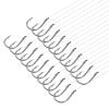 PATIKIL 9# Small Fishing Hooks with 36cm Line, 20Pcs 0.61x0.37 Inch Double Hook Rigs with Barbs Fishing Hook on Nylon Line for Freshwater, Silver Tone view 1
