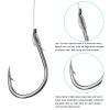 PATIKIL 9# Small Fishing Hooks with 36cm Line, 20Pcs 0.61x0.37 Inch Double Hook Rigs with Barbs Fishing Hook on Nylon Line for Freshwater, Silver Tone view 4