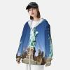Statue of Liberty Sun Protection Hoodie Women Men Jacket UPF 50+ Long Sleeve Sun Shirt Full Zip Rash Guard Black view 4