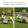 Walkervo Set of 2 Folding Camping Chair Reclining Beach Lounge Chairs for Adults 2-Level Adjustable Portable Lightweight Folding Camping Chair with Side Pocket for Outdoor, Gray view 4