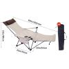 2 Pcs Folding Beach Chair Lounger with Foot Rest 4-Level Adjustable Portable Recliner Chairs Foldable Camping Chair with Pillow Cup Holder and Side Pocket for Outdoor, White view 2