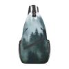 Ncpkcb Travel Hiking Daypack Fashion Chest Bag Mysterious Forest Dreamy Clouds Crossbody Backpack Sling Bag Chest Daypack For Men Women view 1
