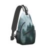 Ncpkcb Travel Hiking Daypack Fashion Chest Bag Mysterious Forest Dreamy Clouds Crossbody Backpack Sling Bag Chest Daypack For Men Women view 2