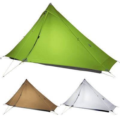 3F UL Gear LanShan pro Tent, 1 Person / 2 Person Outdoor Ultralight Camping Tent, 3-Season or 4-Season Professional Backpacking Ten, for Camping, Hiking, Trekking (Green-1 Person, 3 Season)