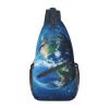 Ncpkcb Travel Hiking Daypack Fashion Chest Bag Universe Space Earth Blue Crossbody Backpack Sling Bag Chest Daypack For Men Women view 1