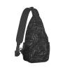 Ncpkcb Travel Hiking Daypack Fashion Chest Bag Black Floral Crossbody Backpack Sling Bag Chest Daypack For Men Women view 2