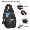 Ncpkcb Travel Hiking Daypack Fashion Chest Bag Black Floral Crossbody Backpack Sling Bag Chest Daypack For Men Women view 4