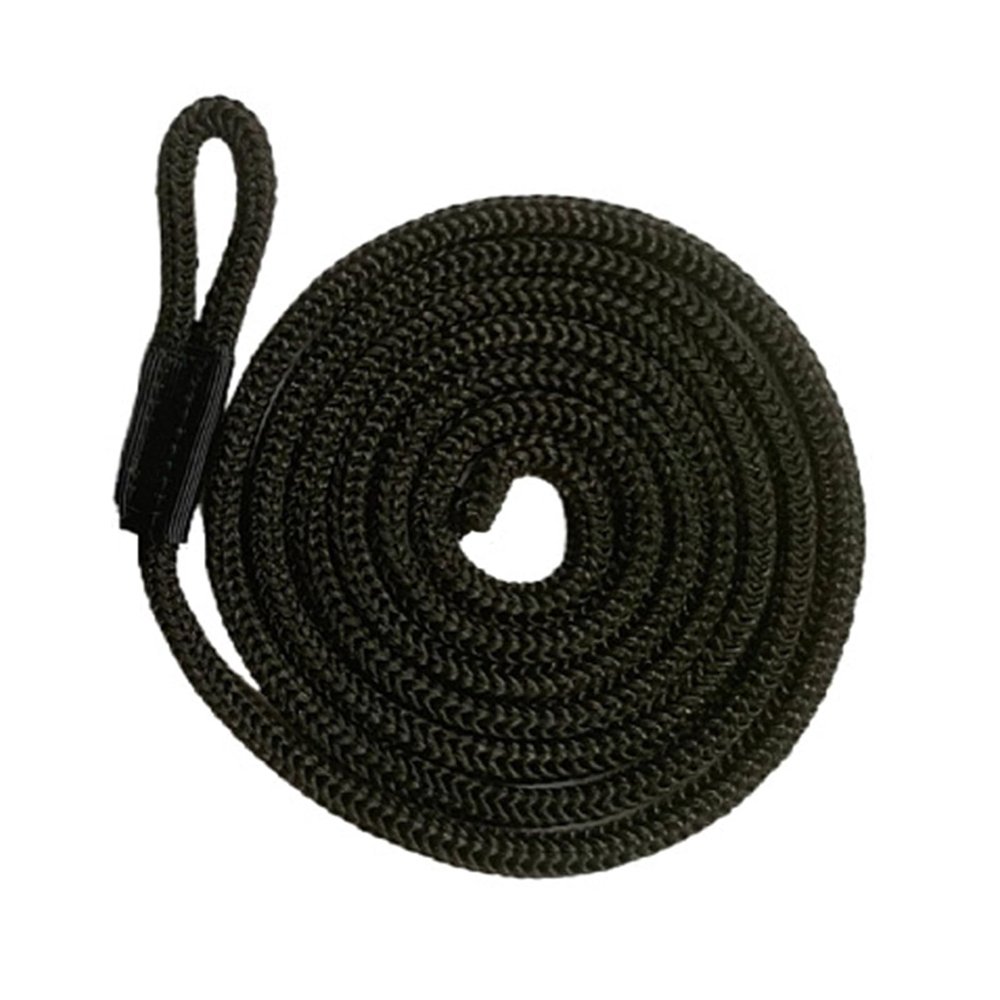 YS0911 5FT BumpersWhips Rope Docking DoubleBraided Marine FendersLine with Eye Boat Mooring Line for Yacht Accessories Oil and Rot Boat Bumper Multifilament Polypropylene Doublebraid Dock, Black