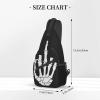 Ncpkcb Travel Hiking Daypack Fashion Chest Bag Black Skeleton Middle Finger Crossbody Backpack Sling Bag Chest Daypack For Men Women view 3