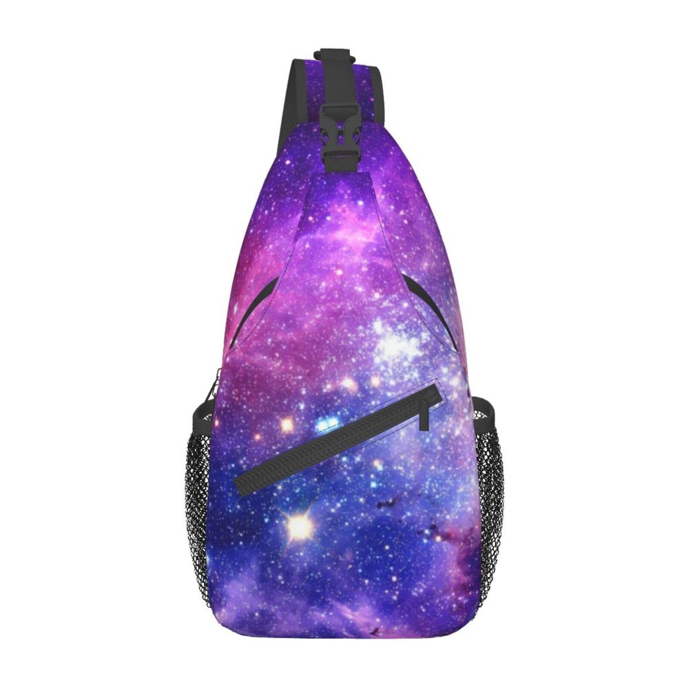 Ncpkcb Travel Hiking Daypack Fashion Chest Bag Dreamy Galaxy Space Crossbody Backpack Sling Bag Chest Daypack For Men Women