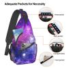 Ncpkcb Travel Hiking Daypack Fashion Chest Bag Dreamy Galaxy Space Crossbody Backpack Sling Bag Chest Daypack For Men Women view 4