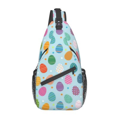 Ncpkcb Travel Hiking Daypack Fashion Chest Bag Easter Egg Polka Dot Crossbody Backpack Sling Bag Chest Daypack For Men Women