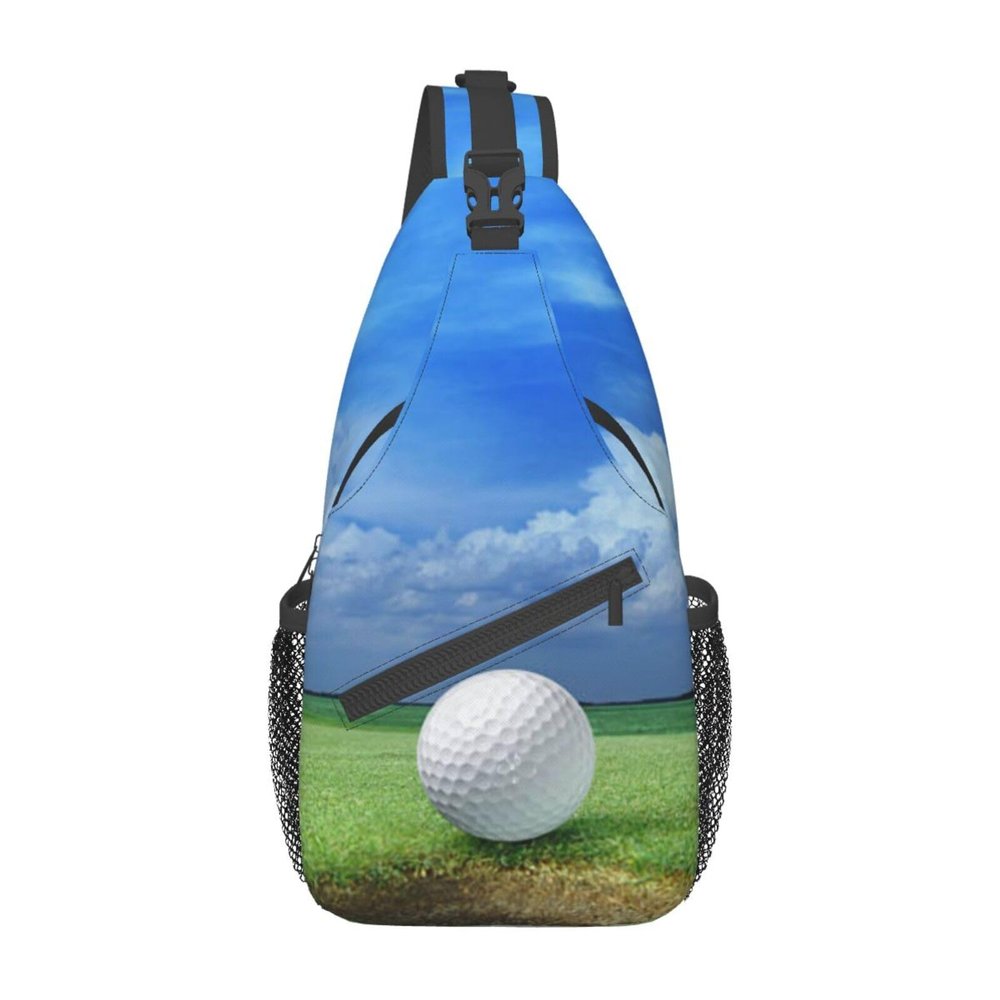 Ncpkcb Travel Hiking Daypack Fashion Chest Bag Sport Golf Ball Theme Crossbody Backpack Sling Bag Chest Daypack For Men Women