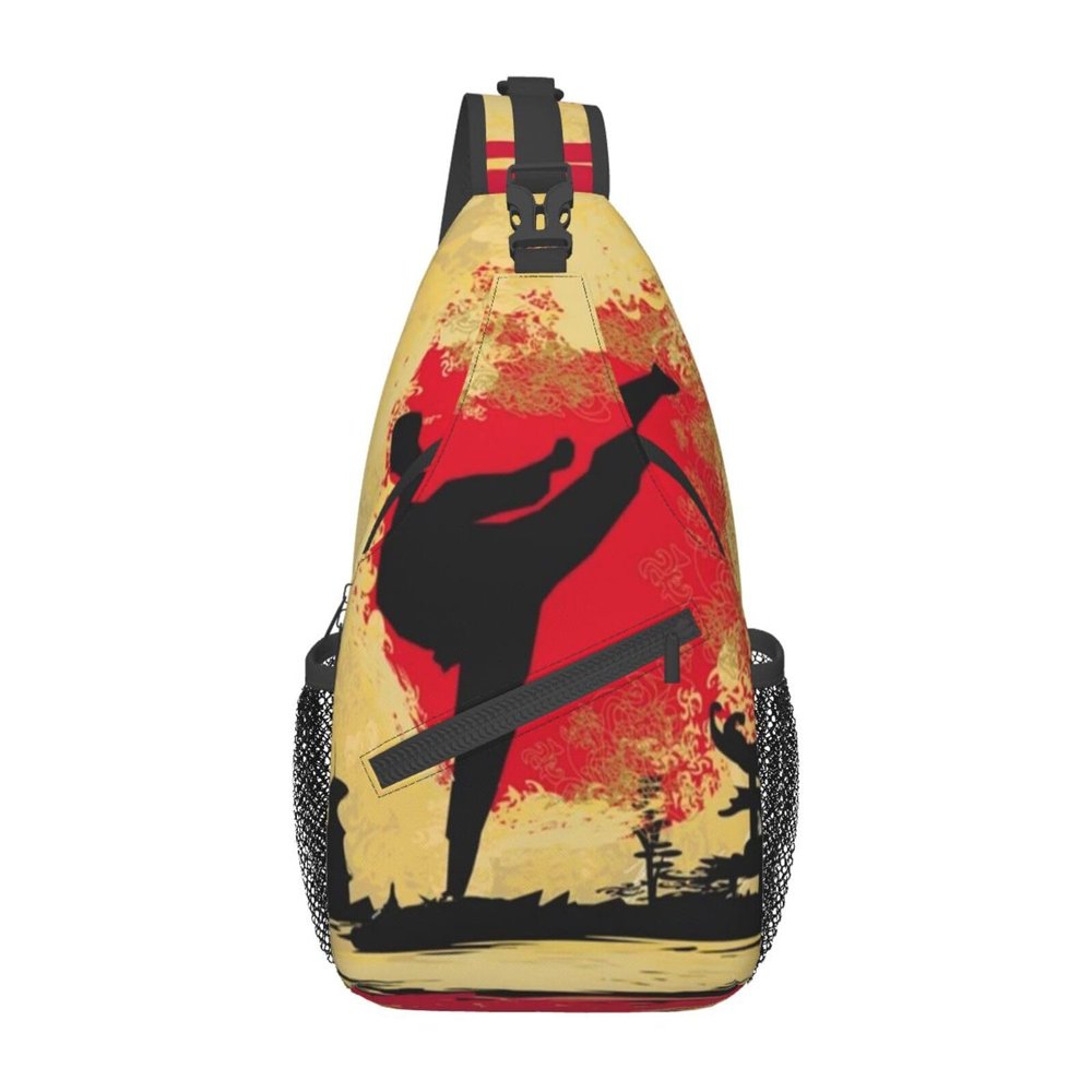 Ncpkcb Travel Hiking Daypack Fashion Chest Bag Karate Power Kata Kimono Crossbody Backpack Sling Bag Chest Daypack For Men Women