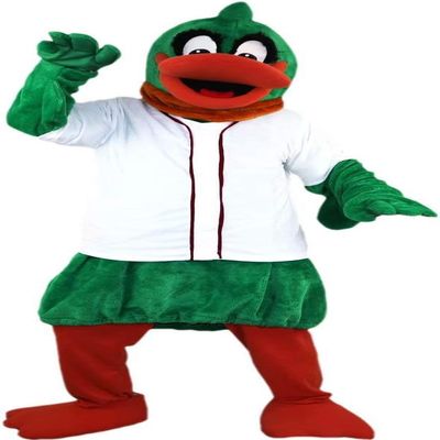 Eamior Green Duck Cartoon Mascot Costume Adult Size for Men & Women with Built-in Fan Inside the Head