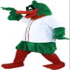 Eamior Green Duck Cartoon Mascot Costume Adult Size for Men & Women with Built-in Fan Inside the Head view 3